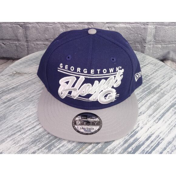 New Era Georgetown Hoyas NCAA Teamscript Snapback Hat Blue/Gray New - Picture 8 of 11